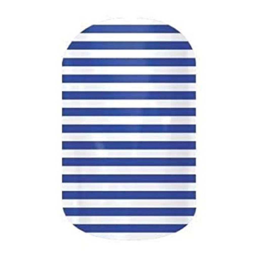Jamberry Blue and White Striped Nail Wraps - Navy Skinny